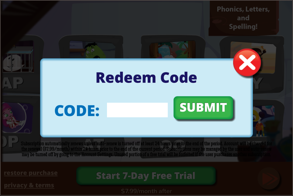 PROMO CODES SECTION IS ON THE HOME SCREEN AT THE END